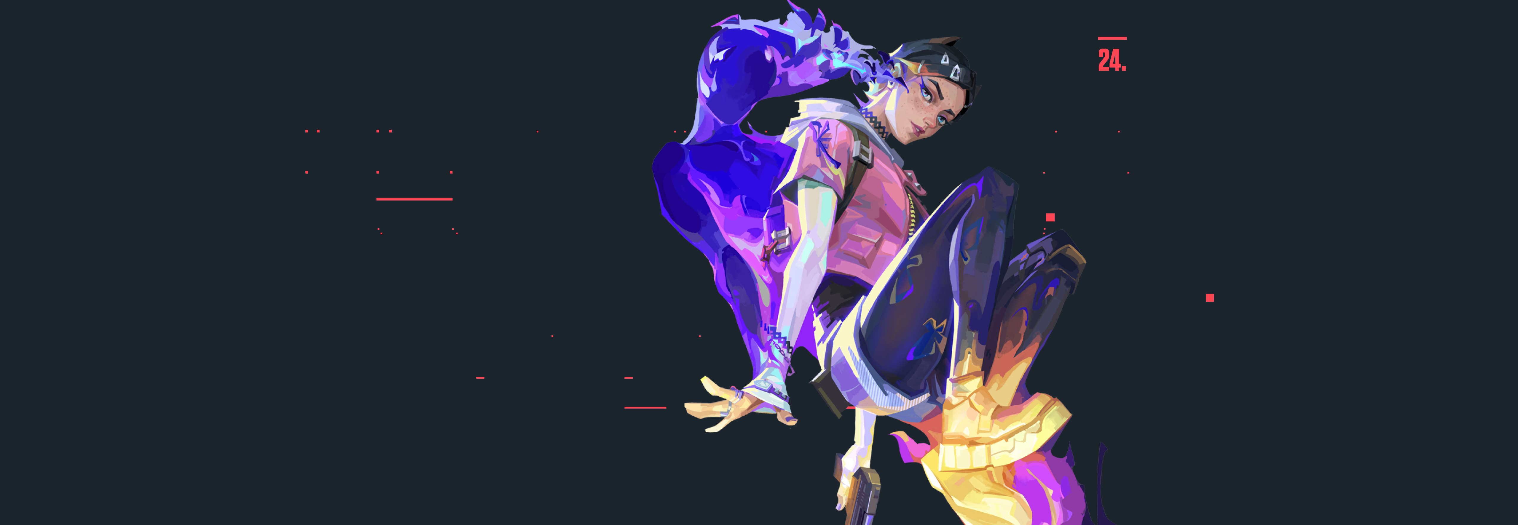 Clove's official Riot Games agent art. Patch 13.09 trims Pick-me-up's movement speed bonus and changes how Not Dead Yet rewards a kill. Image: Riot Games.