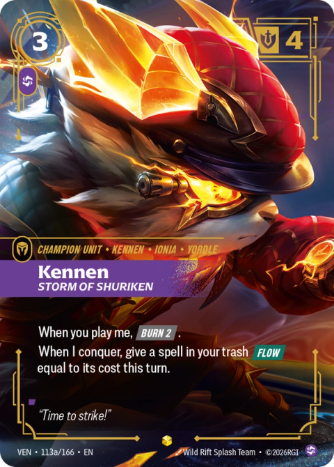 Kennen, Storm of Shuriken — Vendetta #113a, art by Wild Rift Splash Team