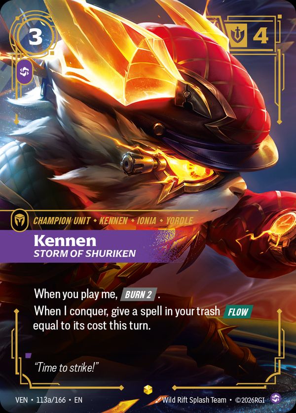 Kennen, Storm of Shuriken (Alternate Art) — Riftbound card