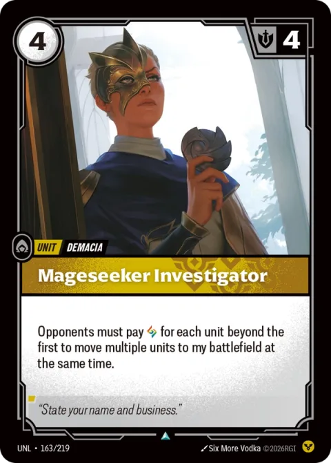 Mageseeker Investigator UNL-163 영어판 카드 이미지
