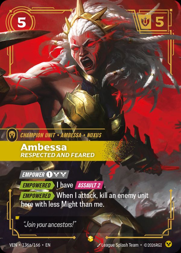 Ambessa, Respected and Feared (Alternate Art) — Riftbound card