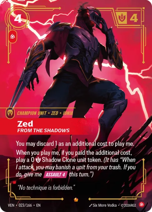 Zed, From the Shadows, VEN-023/166