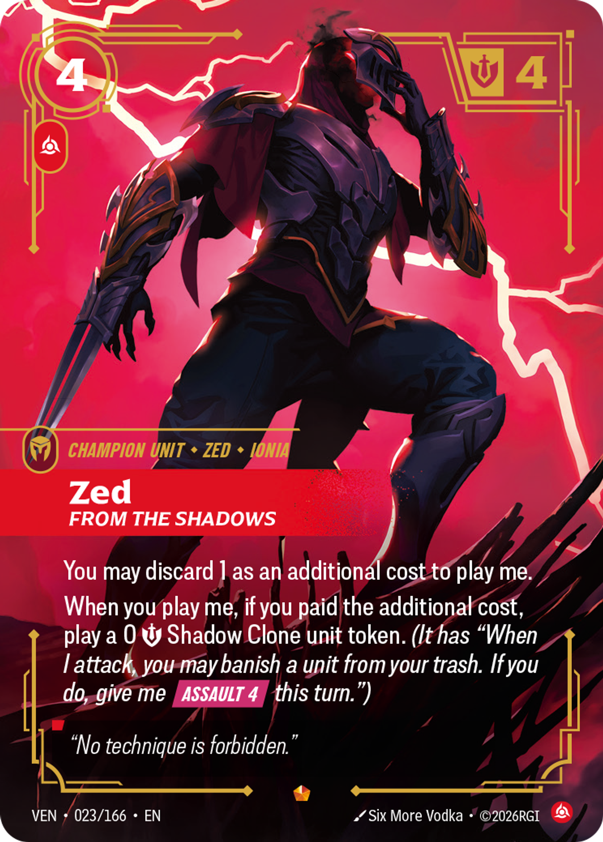 Zed, From the Shadows