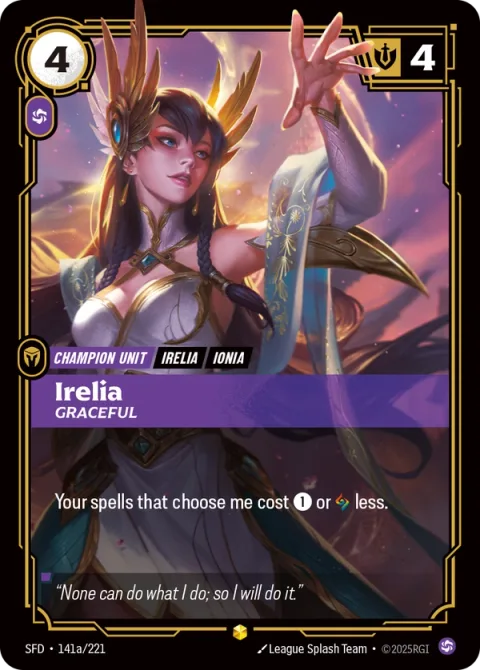 Irelia, Graceful (이렐리아) SFD-141a 영어판 카드 이미지