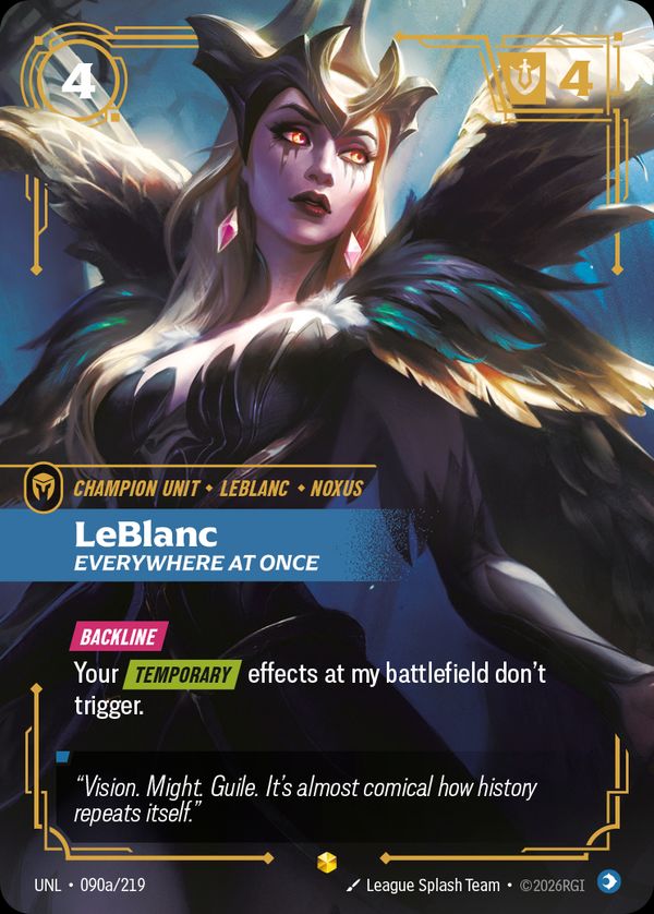 LeBlanc, Everywhere At Once (Alternate Art) — Riftbound card
