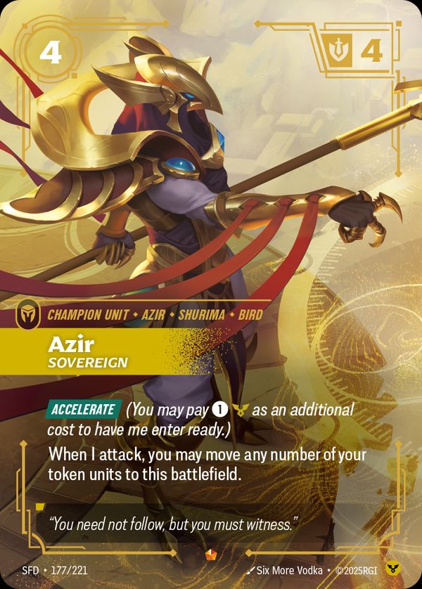 Azir, Sovereign — Riftbound card
