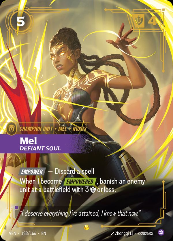 Mel, Defiant Soul (Overnumbered) — Riftbound card