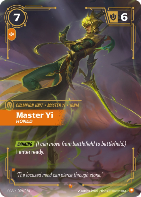 Master Yi - Honed — Proving Grounds #009, art by Kudos Productions