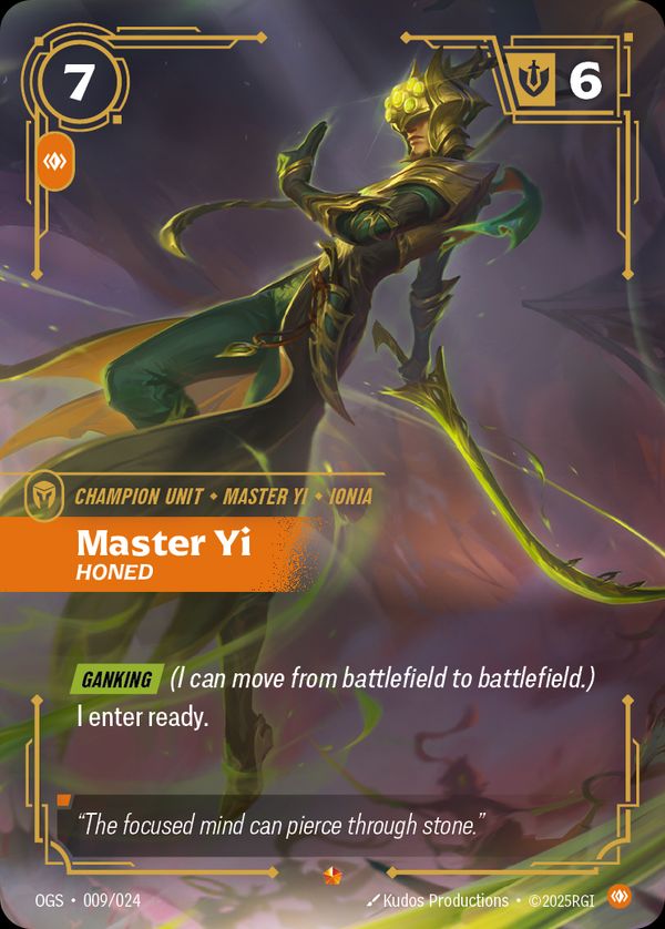 Master Yi, Honed — Riftbound card