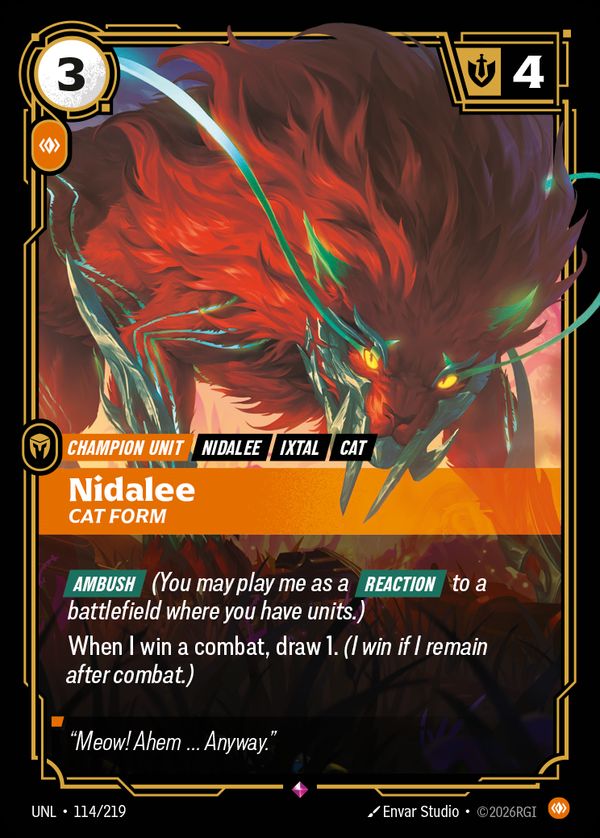 Nidalee, Cat Form — Riftbound card