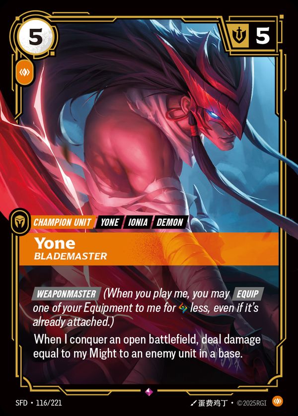 Yone, Blademaster — Riftbound card