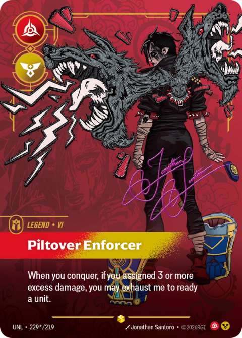Vi - Piltover Enforcer (Signature) — Unleashed #229s, art by Jonathan Santoro