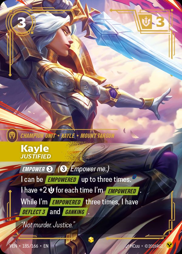 Kayle, Justified (Overnumbered) — Riftbound card