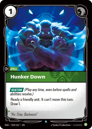 Hunker Down — Riftbound card RAD 034