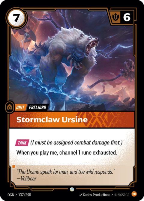 Stormclaw Ursine — Origins #137, art by Kudos Productions