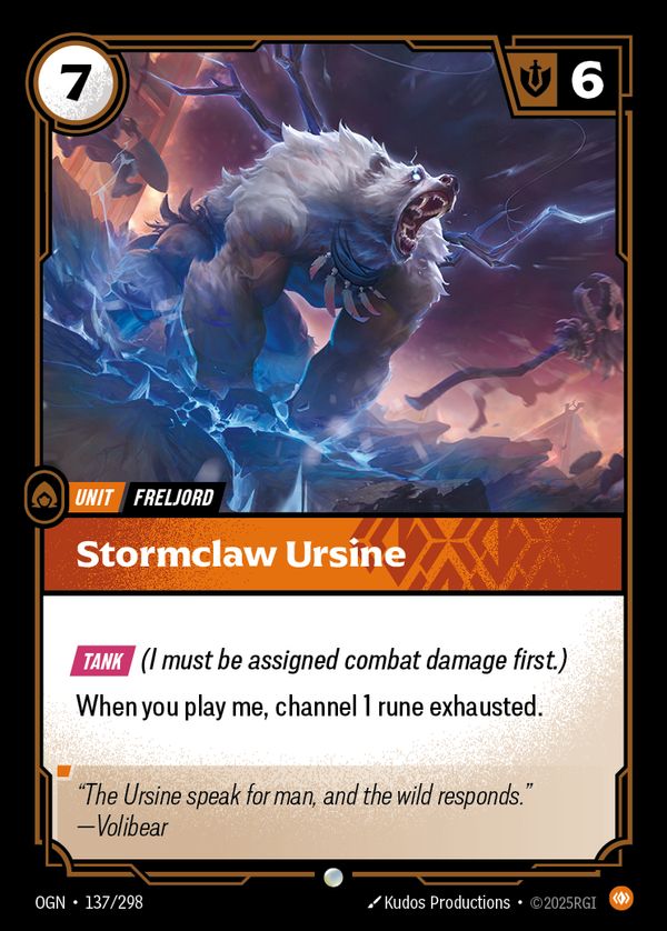 Stormclaw Ursine — Riftbound card