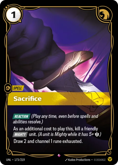 Sacrifice UNL-173 영어판 카드 이미지