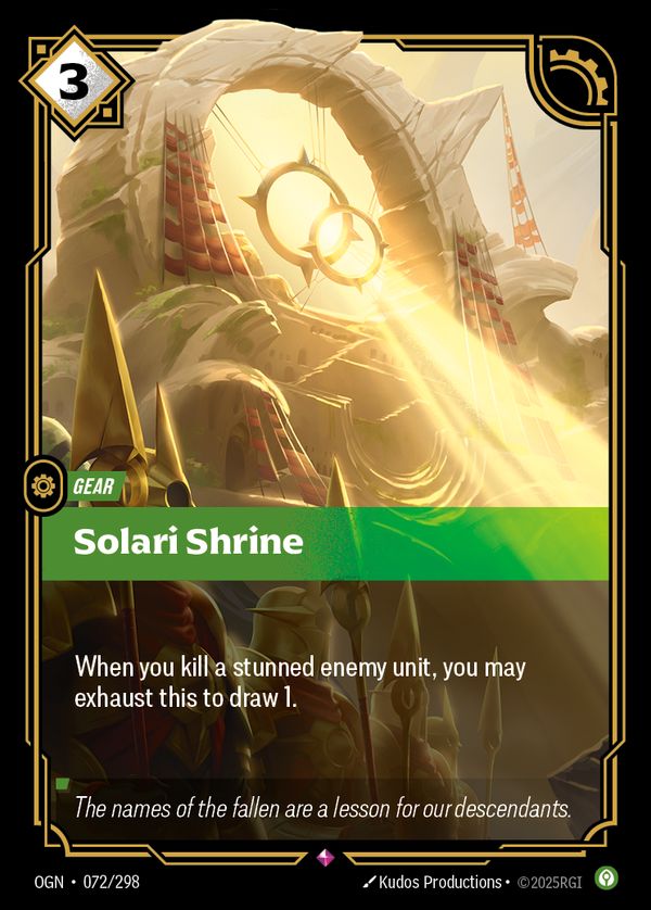 Solari Shrine — Riftbound card