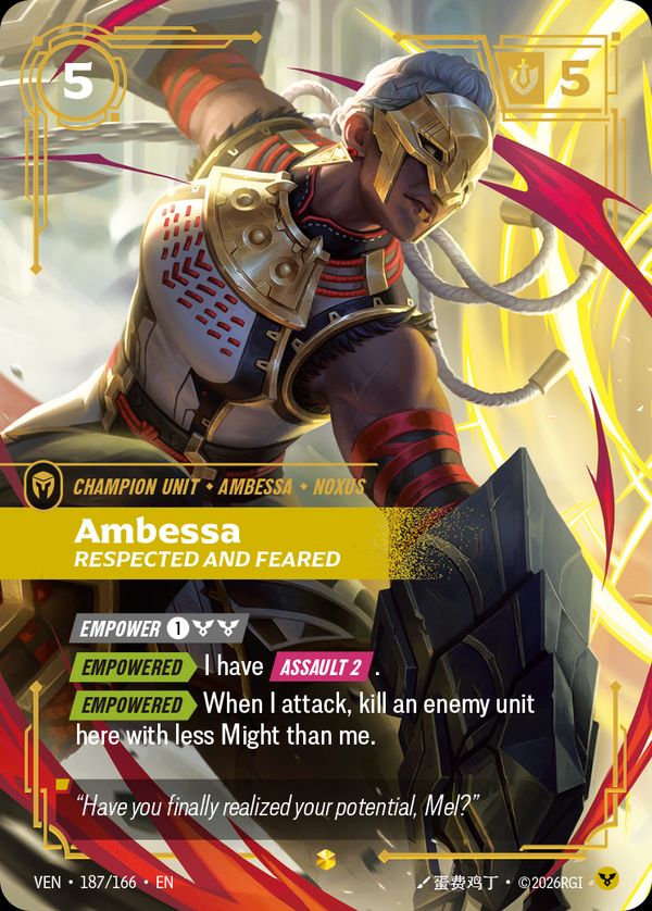 Ambessa, Respected and Feared (Overnumbered) — Riftbound card