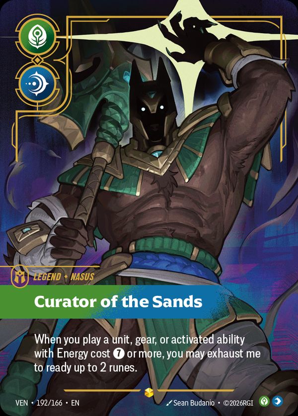 Nasus, Curator of the Sands (Overnumbered) — Riftbound card