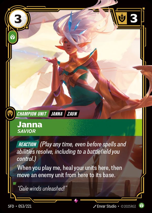 Janna, Savior — Riftbound card