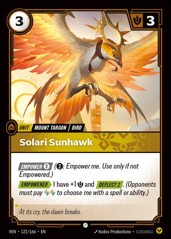 Solari Sunhawk — Riftbound card