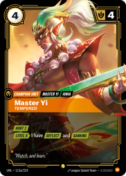 Master Yi - Tempered (Alternate Art)