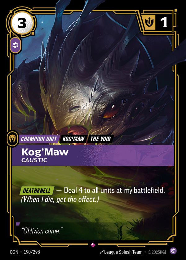 Kog'Maw, Caustic — Riftbound card