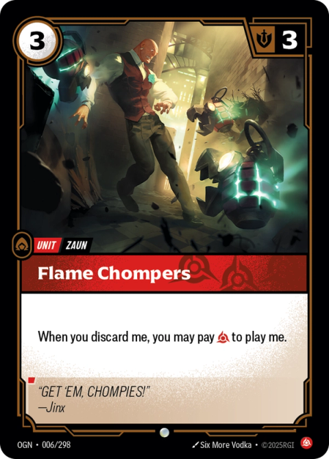 Flame Chompers — Origins #006, art by Six More Vodka
