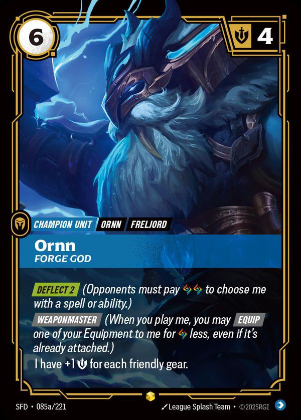 Ornn, Forge God (Alternate Art) — Riftbound card