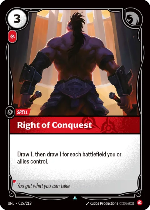 Right of Conquest UNL-015 영어판 카드 이미지