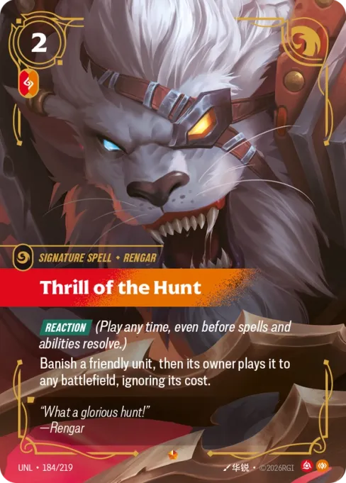 Thrill of the Hunt, UNL-184/219