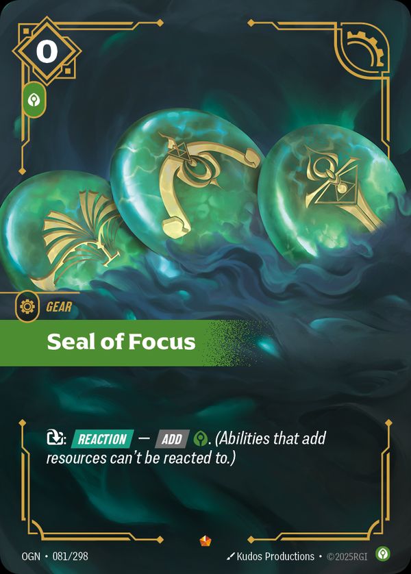 Seal of Focus — Riftbound card