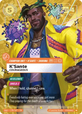 K'Sante, Courageous — Riftbound overnumbered card RAD 178
