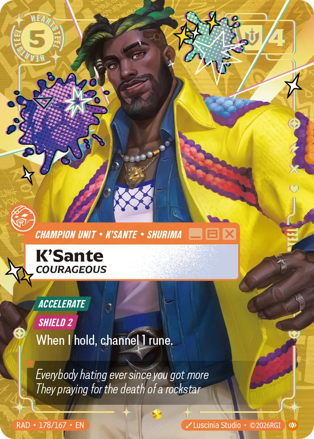 K'Sante, Courageous (Heartsteel Overnumbered) Riftbound card (RAD-178/167)