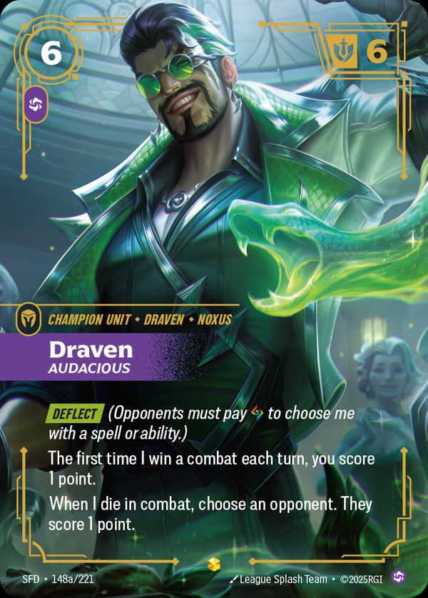 Draven, Audacious (Alternate Art) — Riftbound card