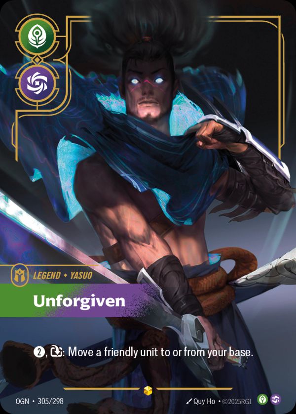 Yasuo, Unforgiven (Overnumbered) — Riftbound card