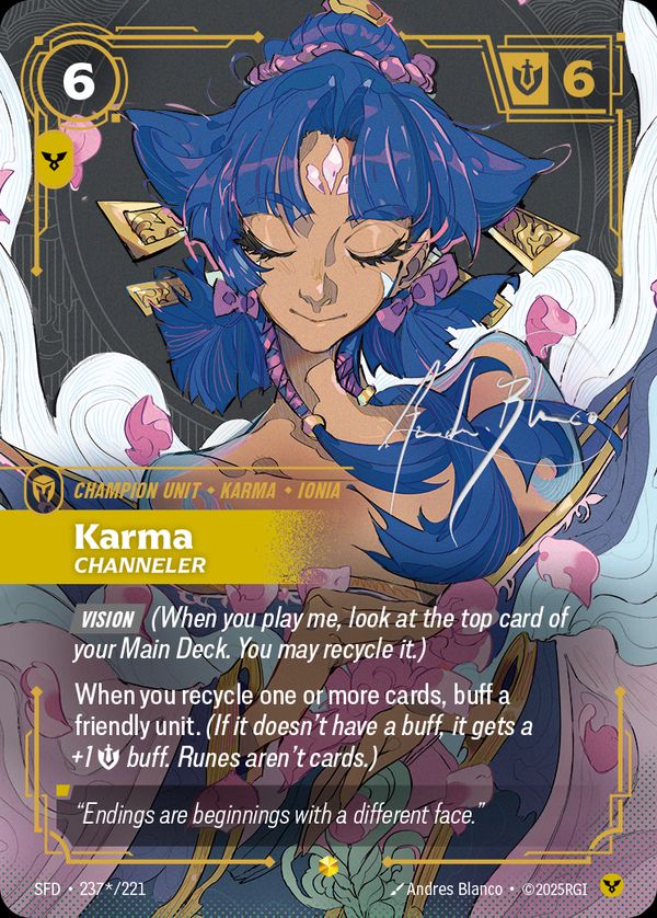 Karma, Channeler (Signature) — Riftbound card