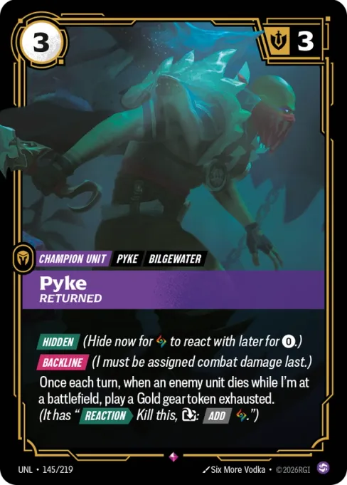 Pyke, Returned, UNL-145/219