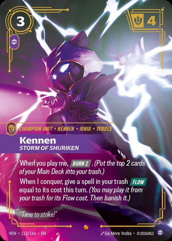 Kennen, Storm of Shuriken — Riftbound card