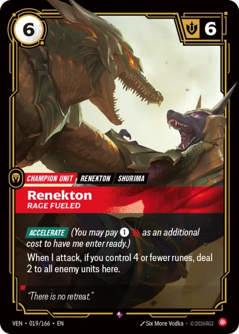 Renekton, Rage Fueled (레넥톤) VEN-019 영어판 카드 이미지