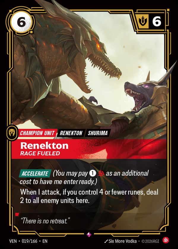 Renekton, Rage Fueled — Riftbound card