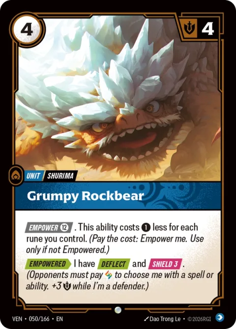 Grumpy Rockbear VEN-050 영어판 카드 이미지