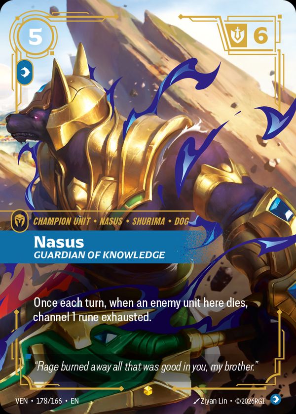 Nasus, Guardian of Knowledge (Overnumbered) — Riftbound card