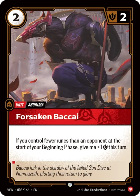 Forsaken Baccai VEN-005 영어판 카드 이미지