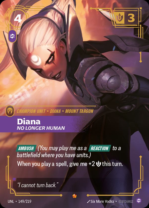 Diana, No Longer Human — Riftbound card