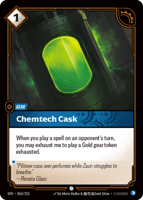 Chemtech Cask — Spiritforged #063, art by Six More Vodka & 黯荧岛Dark Glow