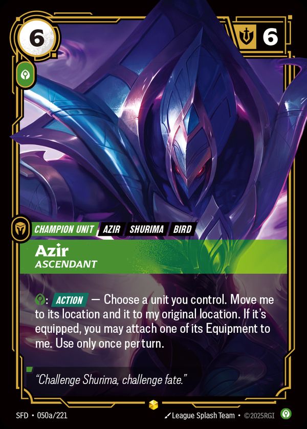 Azir, Ascendant (Alternate Art) — Riftbound card