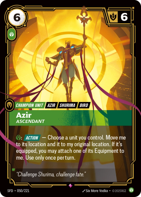 Azir - Ascendant — Spiritforged #050, art by Six More Vodka