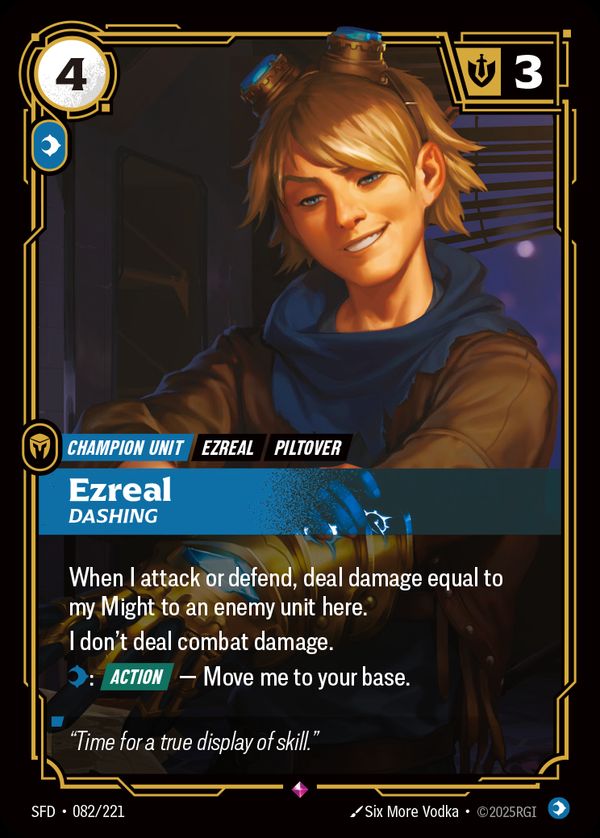 Ezreal, Dashing — Riftbound card